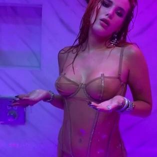 Bella Thorne In Lace Lingerie All Wet